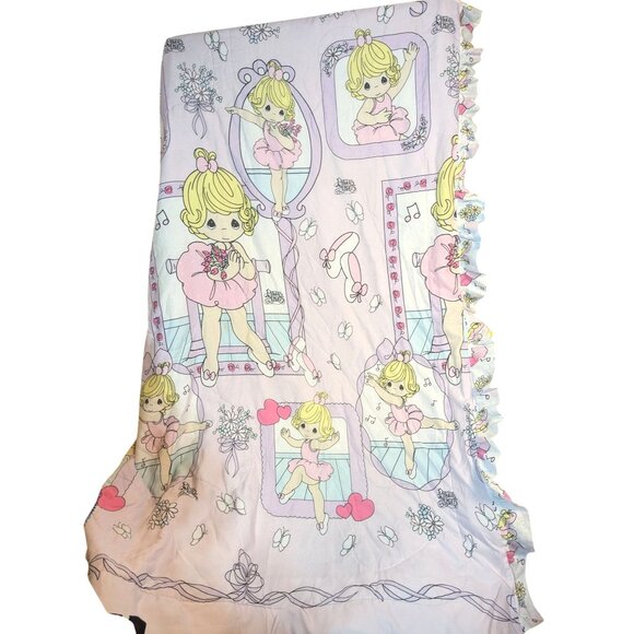 Vintage Precious Moments Ballerina Twin Comforter W/ Ruffle Edge - Picture 3 of 5
